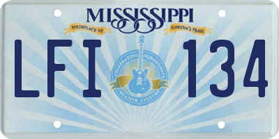 MS license plate LFI134