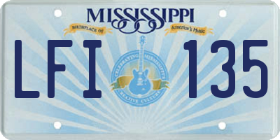 MS license plate LFI135