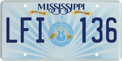 MS license plate LFI136