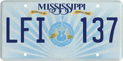 MS license plate LFI137