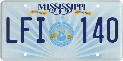 MS license plate LFI140