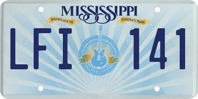 MS license plate LFI141