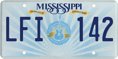 MS license plate LFI142
