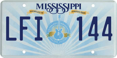 MS license plate LFI144