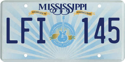 MS license plate LFI145
