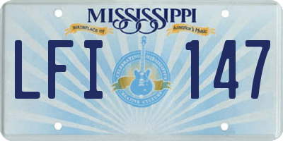 MS license plate LFI147