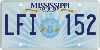 MS license plate LFI152