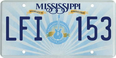 MS license plate LFI153