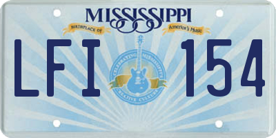 MS license plate LFI154
