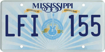 MS license plate LFI155