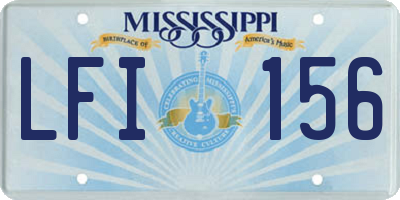 MS license plate LFI156