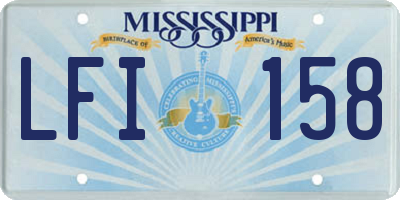 MS license plate LFI158