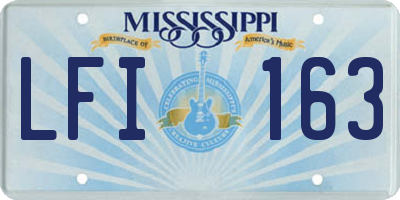 MS license plate LFI163