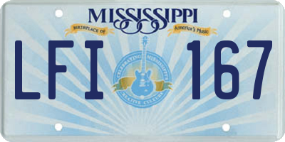 MS license plate LFI167