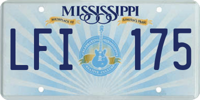 MS license plate LFI175