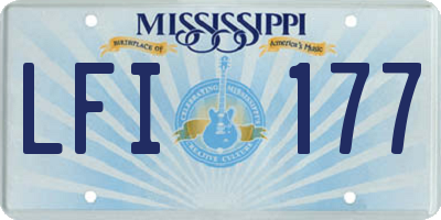 MS license plate LFI177