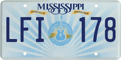 MS license plate LFI178