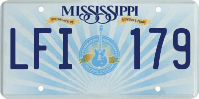 MS license plate LFI179