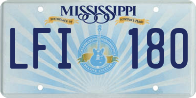 MS license plate LFI180