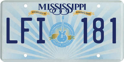 MS license plate LFI181