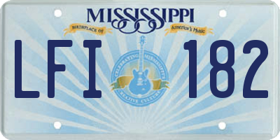 MS license plate LFI182