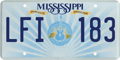 MS license plate LFI183