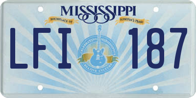 MS license plate LFI187