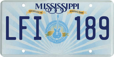 MS license plate LFI189