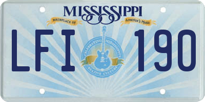 MS license plate LFI190