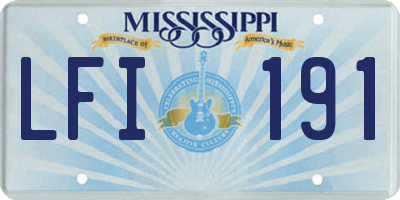 MS license plate LFI191