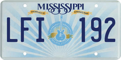 MS license plate LFI192