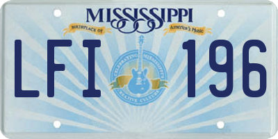 MS license plate LFI196