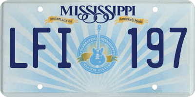 MS license plate LFI197