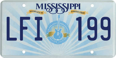 MS license plate LFI199