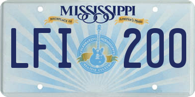 MS license plate LFI200