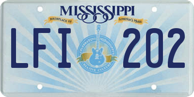 MS license plate LFI202