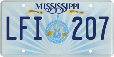 MS license plate LFI207