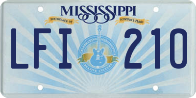 MS license plate LFI210