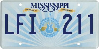 MS license plate LFI211