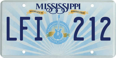 MS license plate LFI212