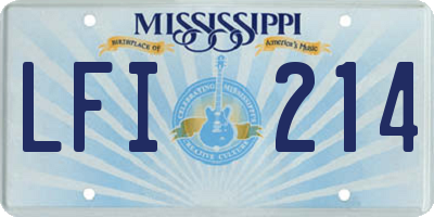 MS license plate LFI214
