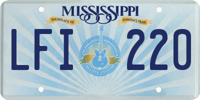 MS license plate LFI220