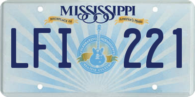 MS license plate LFI221