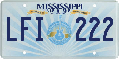 MS license plate LFI222