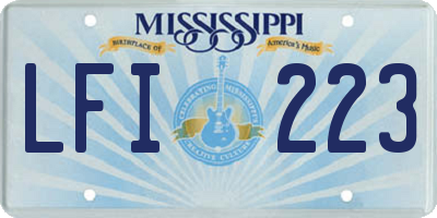 MS license plate LFI223