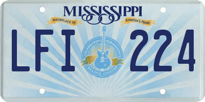 MS license plate LFI224