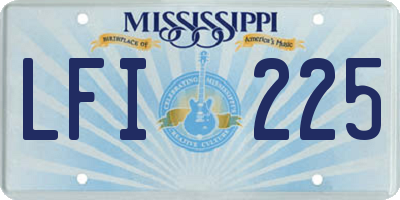 MS license plate LFI225