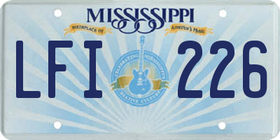 MS license plate LFI226