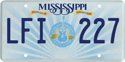 MS license plate LFI227