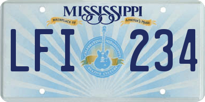 MS license plate LFI234